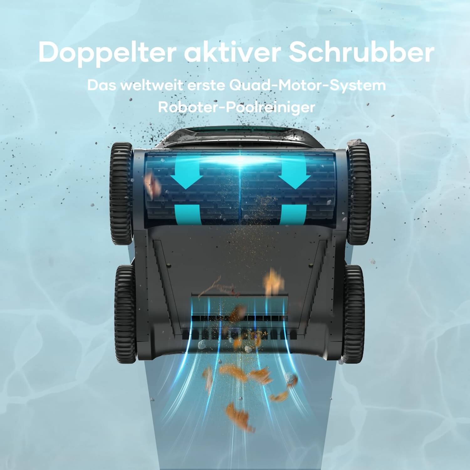 Akku-Poolroboter AIPER Seagull Pro - doppelter aktiver Schrubber