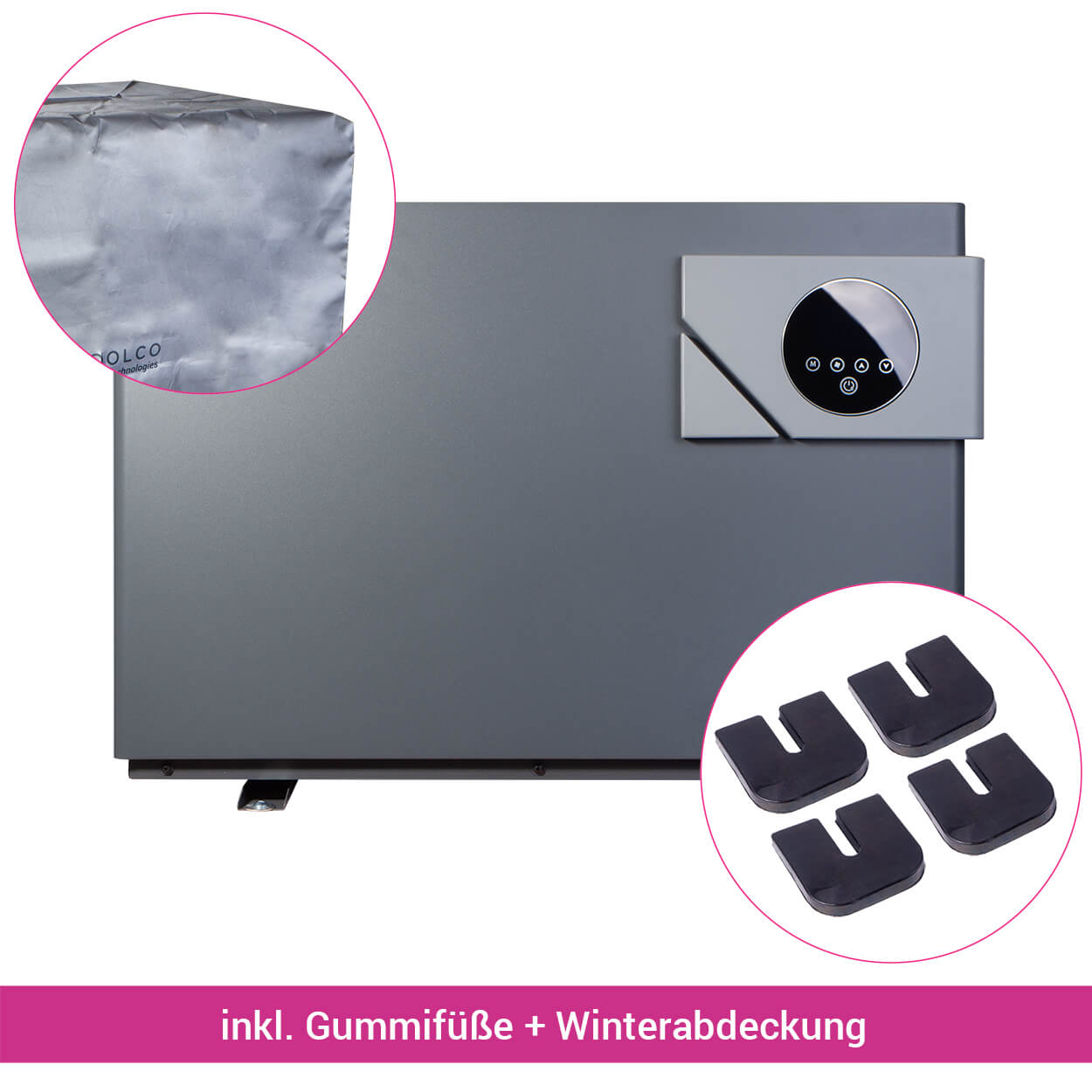 Full Inverter Wärmepumpe Apoolco SILENT Heat, 15kW, bis 70m³, ASPT-150SD