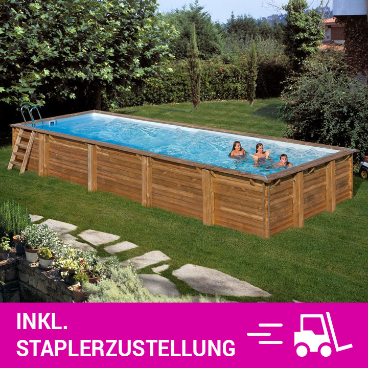 GRE Holzpool Mint, 965 x 371 x 142 cm, Komplettset