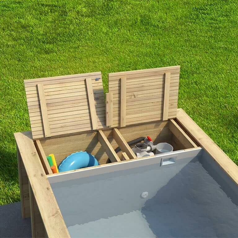 Holzpool Pool'n Box 620 x 250 x 133 cm blau