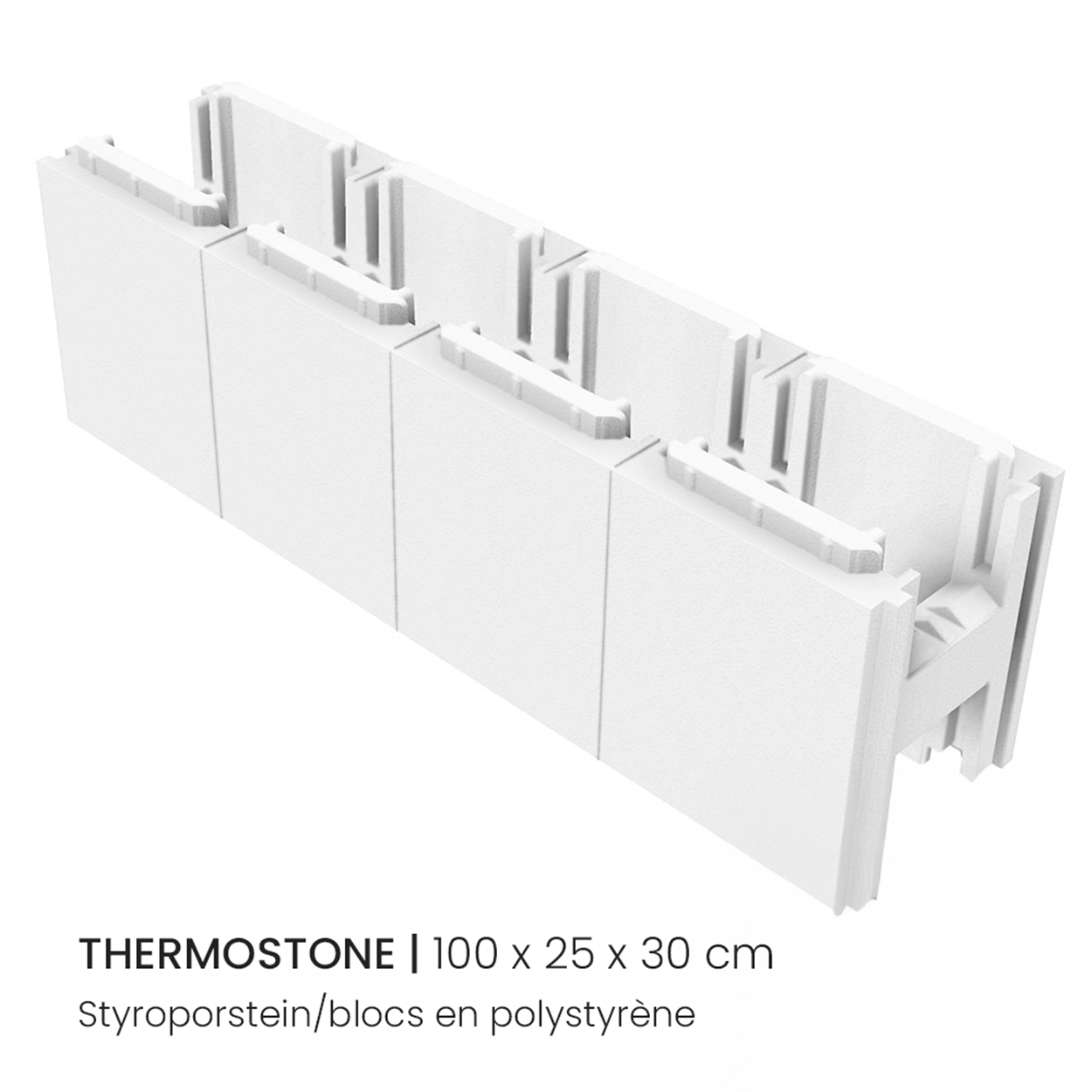 Thermostone Styroporstein für Ecktreppe aus Styroporsteinen von oben