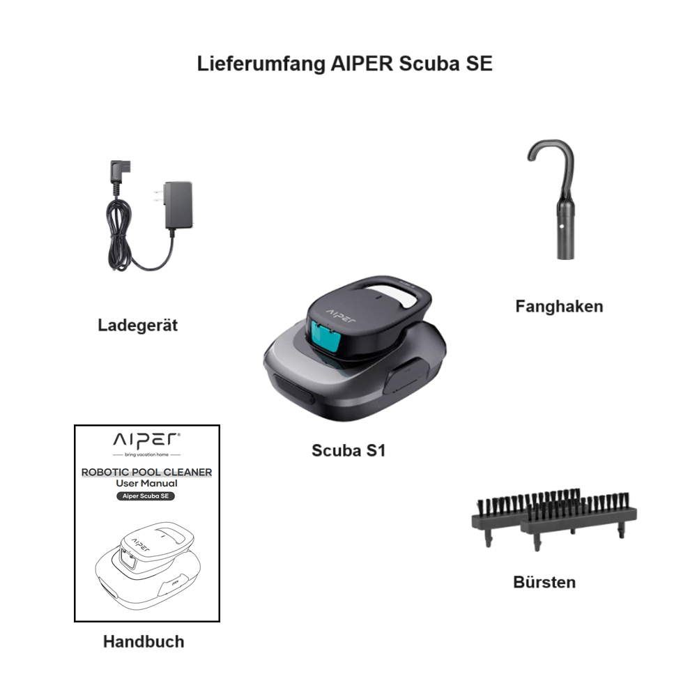 Akku-Poolroboter AIPER Scuba SE - Lieferumfang