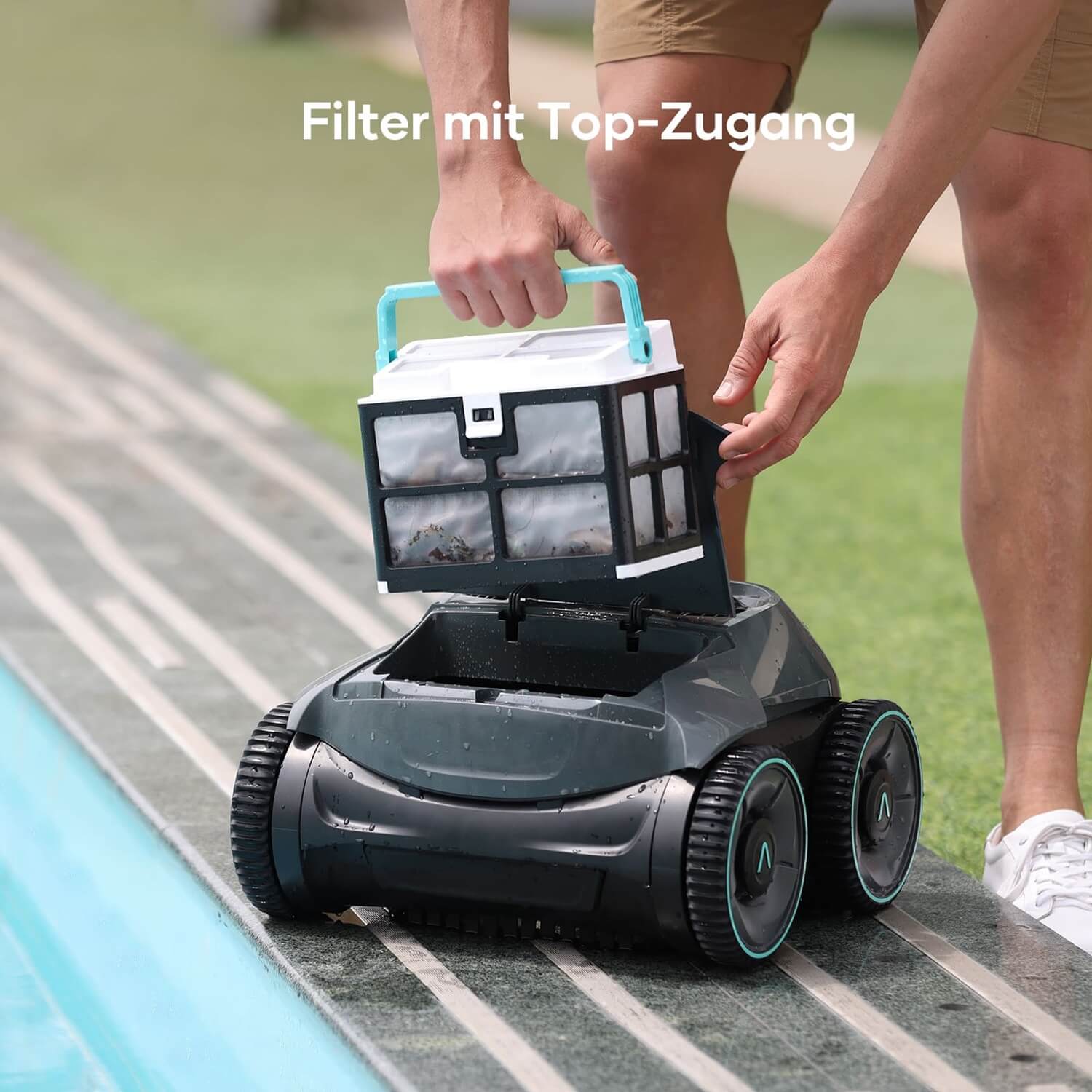 Akku-Poolroboter AIPER Seagull Pro - Filter mit Top-Zugang